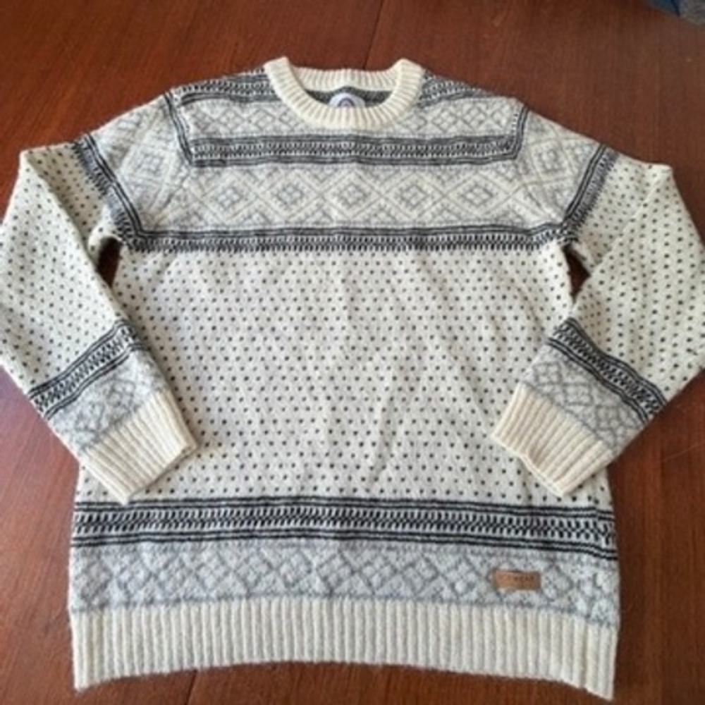 Icewear 100% Icelandic Wool Nordic Fair Isle Crewneck Sweater Scandi  Mens L